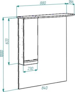 Зеркало-шкаф с подсветкой Bellezza Балтика 90см левый белый 00000005366