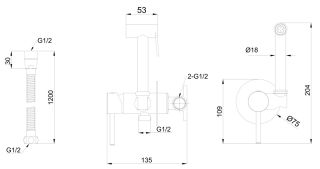 Гигиенический душ Avimano Emotion 3090022 со смесителем чёрный матовый