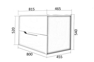 Orange Line Li-80Tuw+Ra тумба с раковиной подвесная, белый матовый