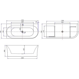Акриловая ванна Allen Brau Priority 2.31004.20A  170x78 см