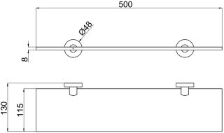 Стеклянная полка Allen Brau Priority 6.31013-31 Черная матовая