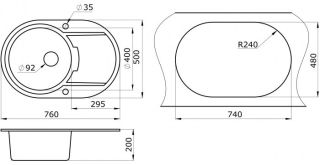 Мойка кухонная Paulmark Fittich PM317650-DG графит