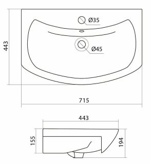 Раковина для мебели Style Line Балтика ЛС-00000149