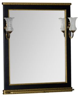 Зеркало Aquanet Валенса 180293 80 см чёрный краколет/золото