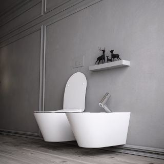 Подвесной унитаз Boheme Avva 972-2-MW с функцией биде белый матовый