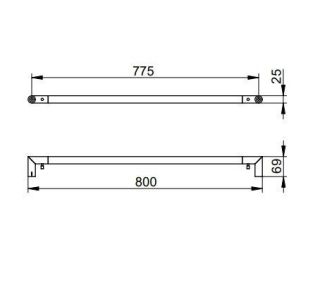 Полотенцедержатель Keuco Reva 12801010800 хром