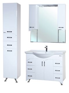 Зеркало-шкаф с подсветкой Bellezza Дрея 105см белый 00000001065