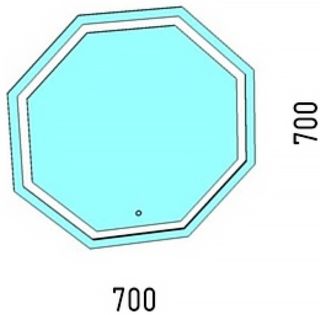 Зеркало с подсветкой Corozo Каре 70см SD-00000853