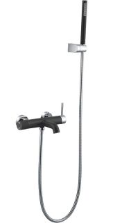 Смеситель для ванны Boheme Uno 463-BCR чёрный/хром