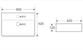 Раковина Koller Pool Kvadro KR-0600M-WB 60 x 42 см