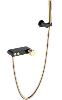 Смеситель для ванны Boheme Stick 123-BG чёрный/золото