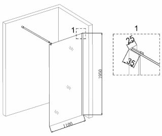Душевая перегородка Niagara NG-663-11 110см хром/прозрачное