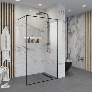 Душевая перегородка Niagara NG-687-10BLACK 100см чёрный/прозрачное