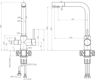 Смеситель для кухни GranFest 3611 хром