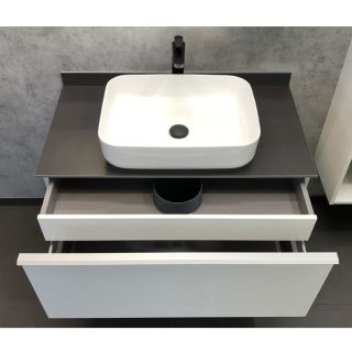 Тумба COMFORTY Милан-90 00-00014426,  с графитовой столешницей, с раковиной COMFORTY T-Y9378