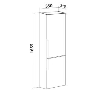 Пенал Runo правый подвесной дуб черный Мальта 35 (00-00001095)