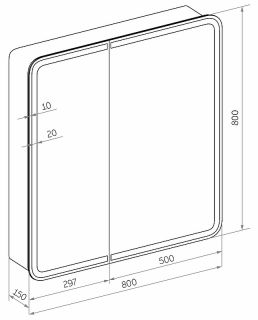 Зеркало-шкаф с подсветкой Continent Elliott МВК014 80см белый