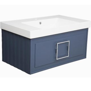 Тумба с раковиной «La Fenice» Cubo 80 (Cubo 80) подвесная Blu Grigio ручки Cromo