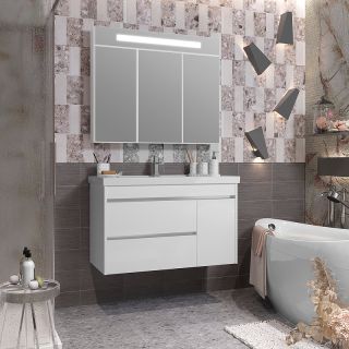 Зеркало-шкаф Opadiris Фреш 100 00-00006753 с подсветкой Белый