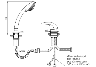 Смеситель на борт ванны Rav Slezak Dunaj D475.5Y хром