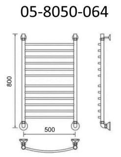 Полотенцесушитель водяной Маргроид В5 Р80*50 премиум хром 05-8050-064