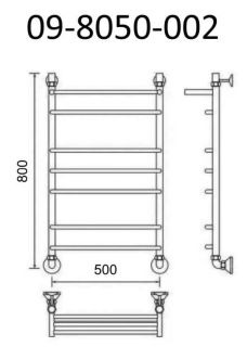 Полотенцесушитель водяной Маргроид В9 Р80*50 с полкой хром 09-8050-002