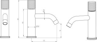 Смеситель для раковины Boheme Stick Linea 121-GG.3 золото