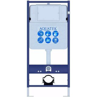 Комплект унитаза с инсталляцией Aquatek SET AQUATEK ПОЛАРИС-017 4в1 с сиденьем Микролифт и клавишей смыва черной