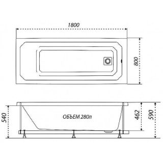 Акриловая ванна Triton Прага Щ0000049119 180x80 см белый