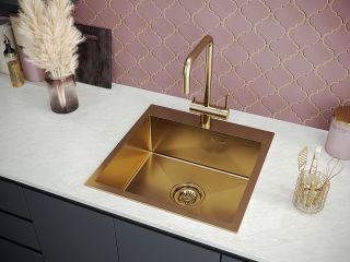 Мойка кухонная Paulmark Velten PM905151-BG брашированное золото