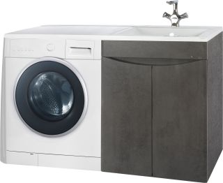 Тумба под раковину для стиральной машины Bellezza Олиссия 120см серый 00000007266