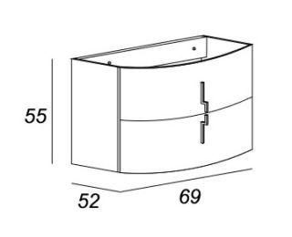 Тумба под раковину Cezares 69x55 Talpa Sting 54623