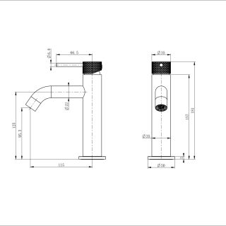 Смеситель для раковины Wonzon & Woghand WW-H1061-MB чёрный матовый