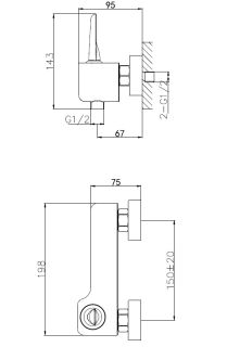 Смеситель для душа Wonzon & Woghand Shark WW-48B4101-CR хром