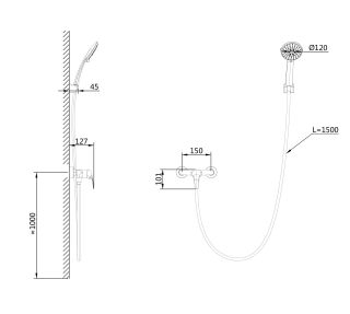 Смеситель для душа Wonzon & Woghand WW-4540-BG брашированное золото