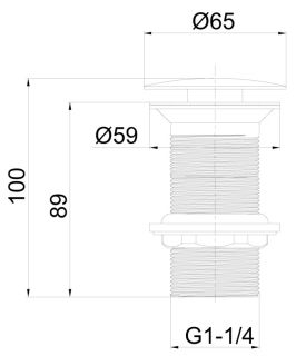 Донный клапан для раковины Avimano Emotion 4000022 без перелива чёрный матовый