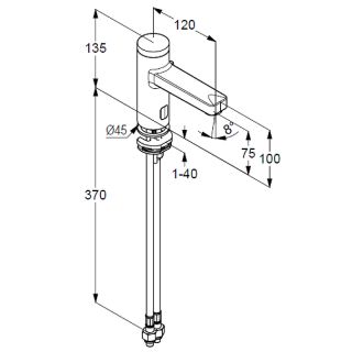 Смеситель для раковины Kludi Zenta E 3810039 Черный матовый