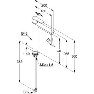 Смеситель для раковины Kludi Zenta SL 482563965 Черный матовый