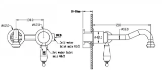 Смеситель встраиваемый Boheme Imperiale Ripresa для раковины золото 327