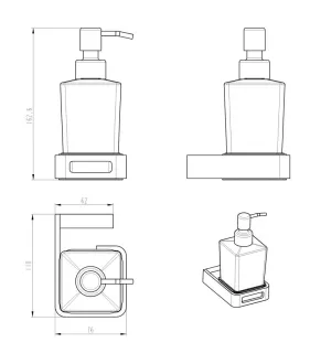 Дозатор для жидкого мыла Boheme Q 10957-SGM оружейная сталь