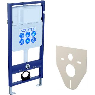 Комплект унитаза с инсталляцией Aquatek SET AQUATEK ПОЛАРИС-015 4в1 с сиденьем Микролифт и клавишей смыва хром