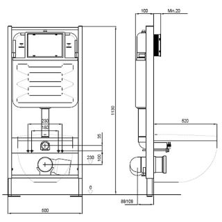 Комплект унитаза с инсталляцией Aquatek Set Aquatek Лея-009 4в1 с сиденьем Микролифт и Белой клавишей смыва