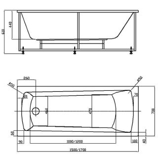 Акриловая ванна Aquatek Либра New LIB170N-0000049 170х70 см