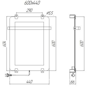 Электрический полотенцесушитель Allen Brau Infinity 8.21000.GL зеркальный 44х60 см
