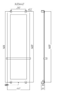Электрический полотенцесушитель Allen Brau Infinity 8.21004.GL зеркальный 44х140
