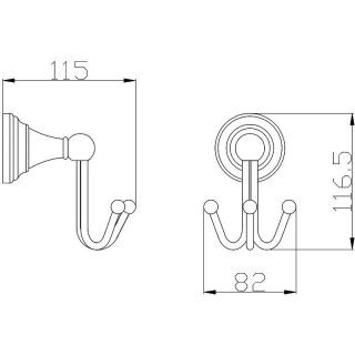 Тройной крючок Rav Slezak Morava MKA0105B Белый матовый