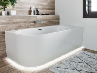 Акриловая ванна Riho Desire Corner Glossy Sparkle System LED B088004005 L 184x84см с аэромассажем и подсветкой белый