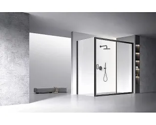 Боковая панель Veconi KP-13B, 1200х1950 , хром, стекло прозрачное