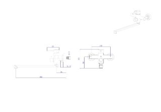 Смеситель для ванны с длинным поворотным изливом RUSH Melos (SUS1101-51Black)