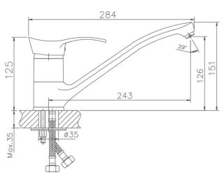 Смеситель для кухни Haiba HB4201 хром